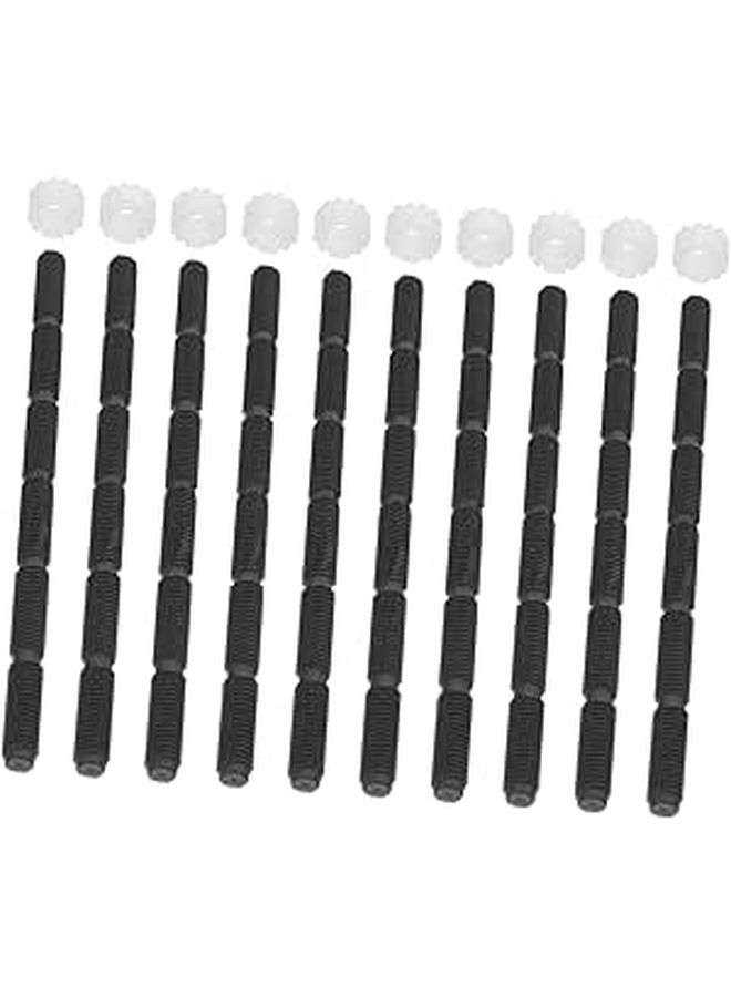 Toilet Flush Button Replacement Kit 10 Pieces Plastic Extended Push Rod Easy Installation - Image 1