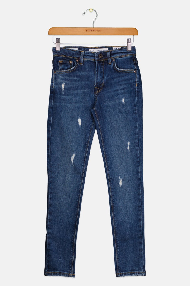 Pepe Jeans Kids Boy Regular Fit Wash Stretchable Denim Jeans, Blue - Image 1