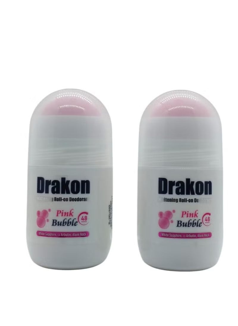 DRAKON - Whitening Roll On Deodorant Pink Bubble 1+1 - Image 1