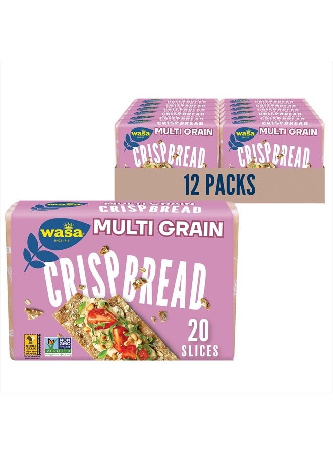 WASA Multi Grain Crispbread, 9.7 oz (Pack of 12), Multigrain Crackers, Non-GMO Ingredients, Fat Free - Image 1