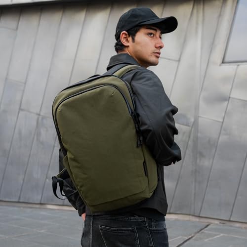 ALPAKA Bravo Backpack 23L - Laptop Backpack Fits 16 Inch Computers, Water Bottle Holders, Fleece Lined Protection, Business Commuter Bag, Weatherproof Green Axoflux Material - Image 2