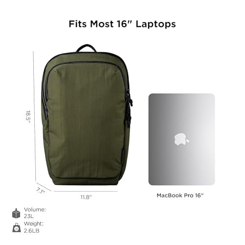ALPAKA Bravo Backpack 23L - Laptop Backpack Fits 16 Inch Computers, Water Bottle Holders, Fleece Lined Protection, Business Commuter Bag, Weatherproof Green Axoflux Material - Image 3