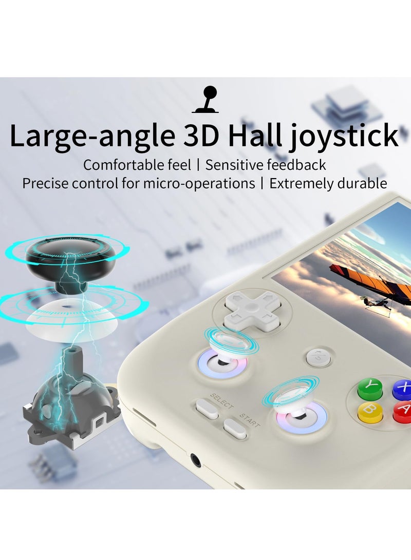 ANBERNIC RG406V Handheld Game Console Unisoc T820 Android 13 4Inch IPS Multi Touch Screen 5500mAh 5G WIFI Bluetooth Retro Video Players(128G White)