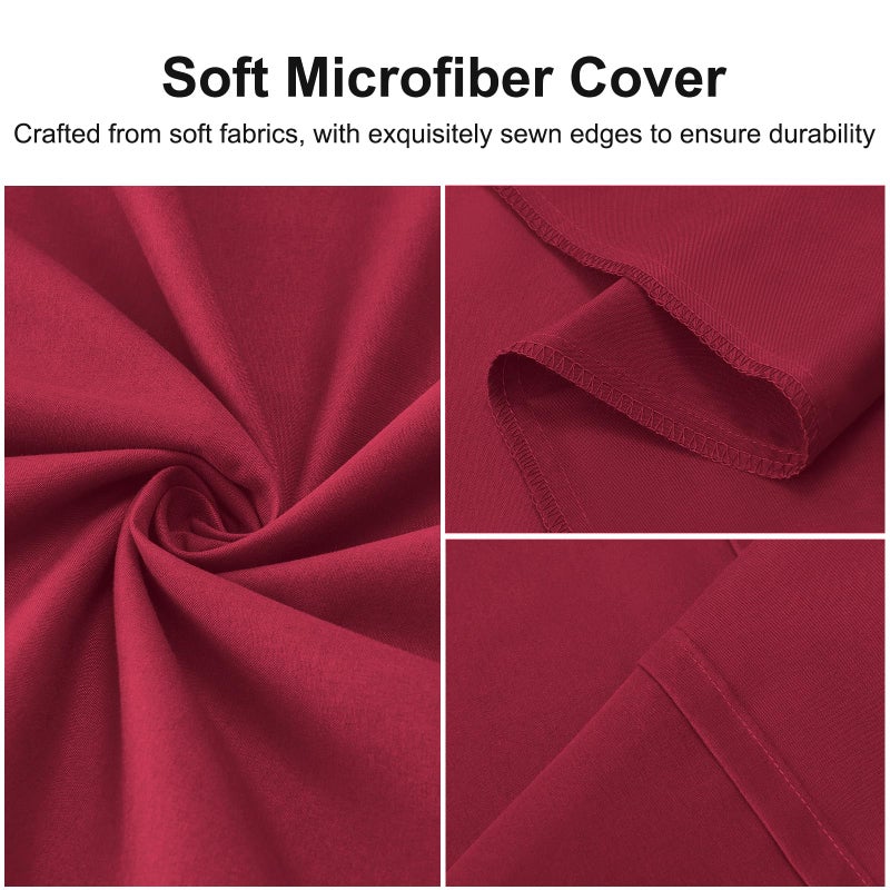 Downstoria Body Pillow Cover  Ultra Soft Microfiber Long Pillowcase  Envelope Closure Large Pillow Cases 20X54 Inch (Burgundy Red) - Image 4