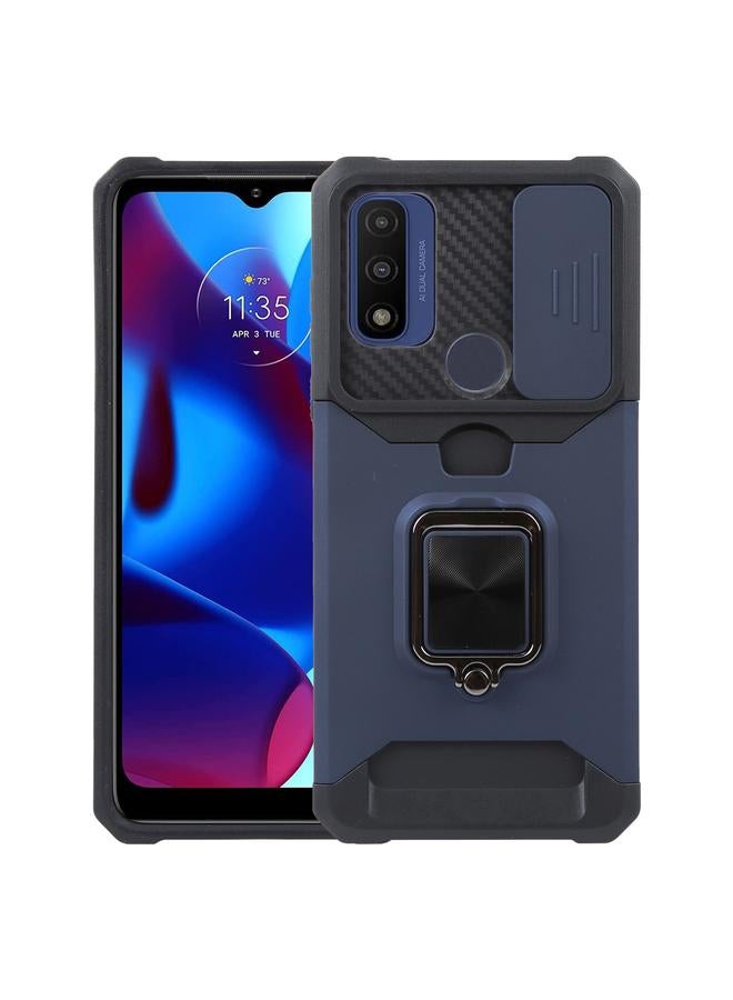 S-TOP Case For Motorola Moto G Play 2023 Camera Shield Card Slot Phone Case with Ring Holder - Image 1