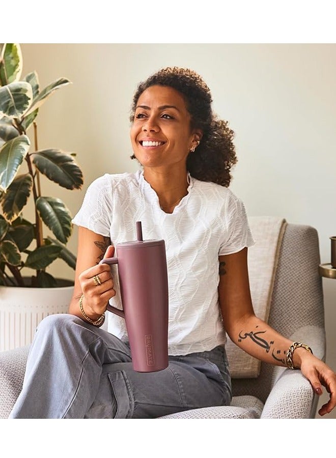 BRUMATE 40 oz Tumbler with Handle and Straw | 100% Leakproof Insulated Tumbler with Lid and Straw | Made of Stainless Steel | Cup Holder Friendly Base | 40oz (Guava) - Image 3