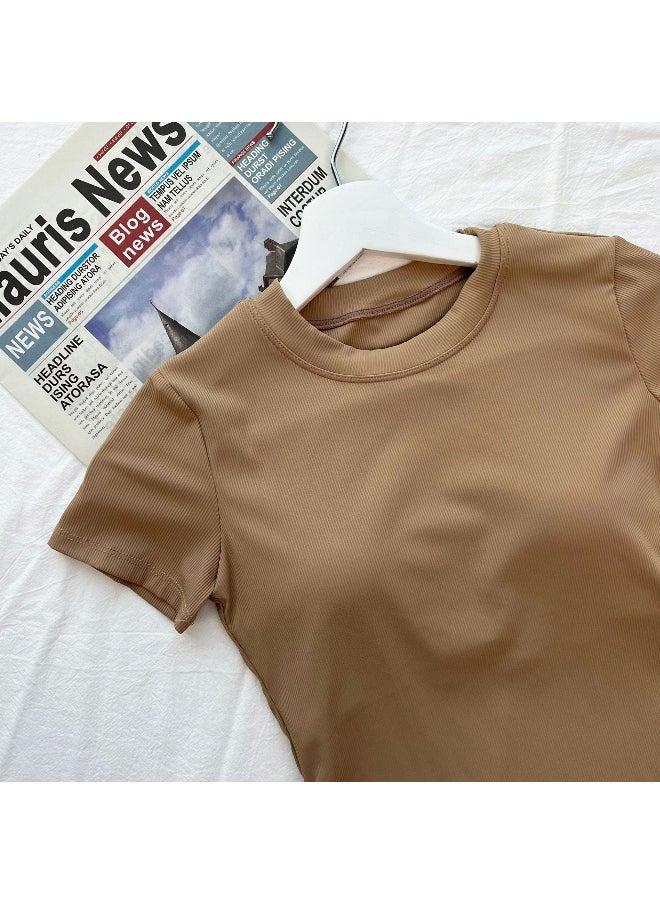 alo - ALO Twist Band Bra Crop Top with Waist Cutout - Slim Fit Round Neck Breathable Summer Yoga T-Shirt for Women - Image 1