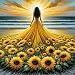 KTHOFCY 5D DIY Sunflower Girl Diamond Painting Kits for AdultsSunflower Skirt Woman Full Drill Embroidery Cross Stitch Crystal Rhinestone Paintings Arts Wall Decor Painting Dots Kits 118X118 inch - Image 2