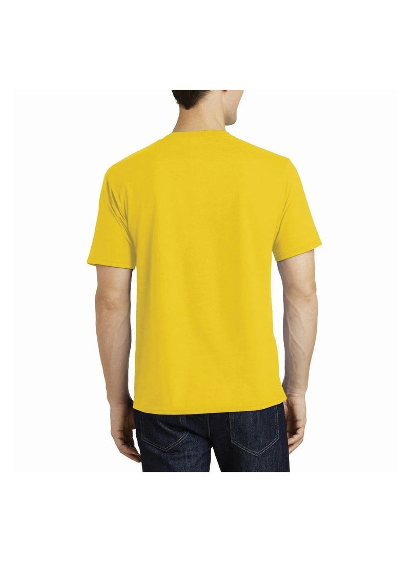 PRINTSHOP4ME - Adult Yellow Smiley Face T-Shirt Unisex Round Neck Short Sleeve Cotton T-Shirt-Soft And Comfortable Tshirt - Image 1
