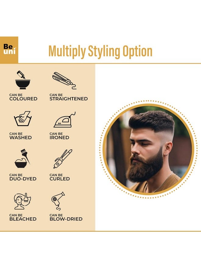 beuni Smart Hair Patch For Men, Monofilament Apollo Mono Wig In 100% Natural Human Hair, Long Lasting Base Soft Fit (Colour: Natural Black) (9X7)  - Image 5