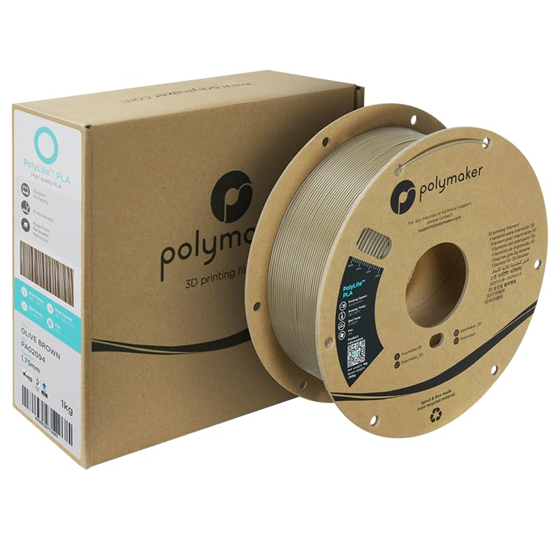 polymaker PLA Filament, Olive Brown 3D Printing PLA Filament 1.75mm 1kg - PolyLite 3D Printer PLA Filament, Dimensional Accuracy +/- 0.03mm, Compatible with Most 3D Printer, Olive Brown - Image 3