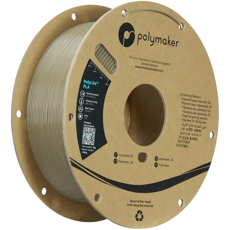 polymaker PLA Filament, Olive Brown 3D Printing PLA Filament 1.75mm 1kg - PolyLite 3D Printer PLA Filament, Dimensional Accuracy +/- 0.03mm, Compatible with Most 3D Printer, Olive Brown - Image 1
