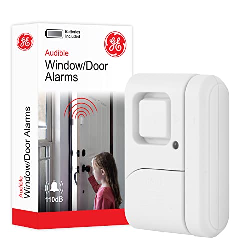 GE Personal Security Window and Door Alarm, 1 Pack, DIY Protection, Burglar Alert, Wireless Chime/Alarm, Easy Installation, Home Security, Ideal for Home, Garage, Apartment and More, White, 56789 - Image 1