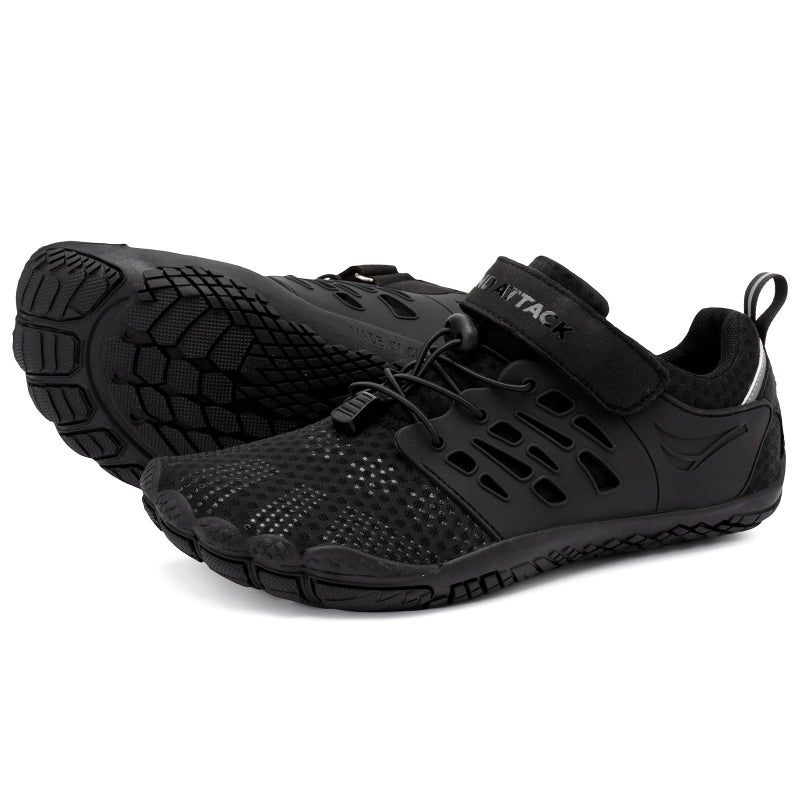 Grand Attack Barefoot Shoes Women Wide Toe Minimalist Zero Drop Wrestling Weightlifting Fitness Shoes Breathable Rock Climbing All Black Size 6