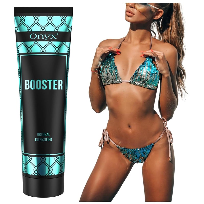 Onyx Booster Tanning Bed Intensifier Lotion  Tanning Bed Lotion with Accelerator  Tattoo Protection Formula No Bronzer Fast  Even Tan Face  Body Indoor Tanning Lotion Accelerator