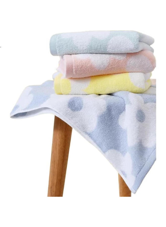 Grace Floral Cotton Towel, Absorbent Pure Cotton Face Towel For Home Use, Suitable For Adults, Children, Men And Women, Pink + Blue - Image 3