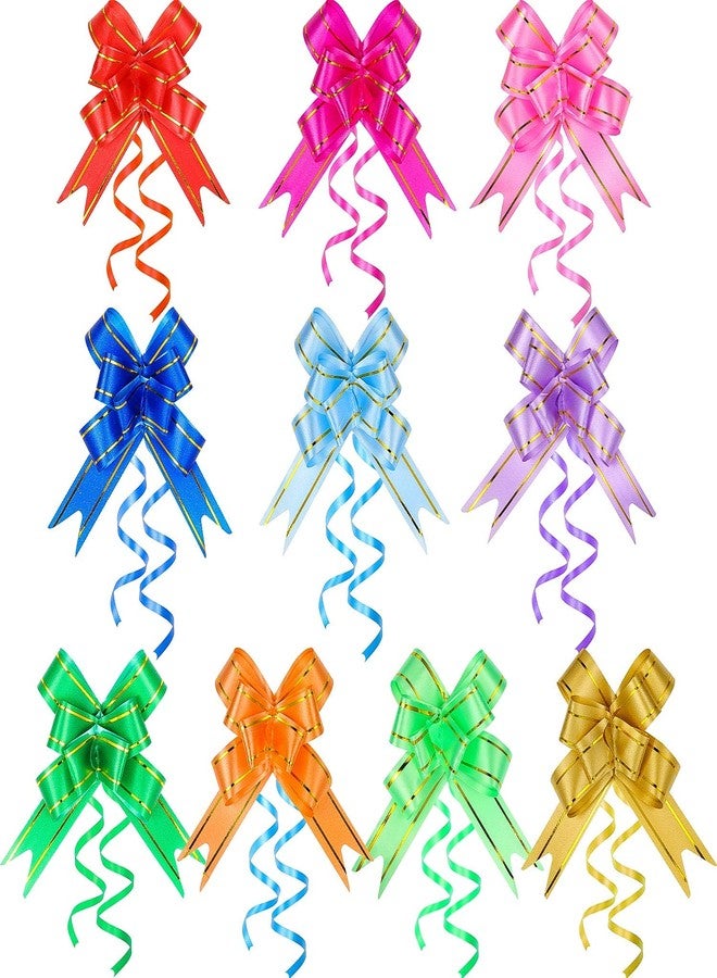WILLBOND 240 Pieces Pull Bows Decorative Assorted Colors Gift Wrap Ribbon Pull Bows for Christmas Wedding Party Birthday Car Holiday Presents Bags Baskets Bottles Decorations, Random Color - Image 1