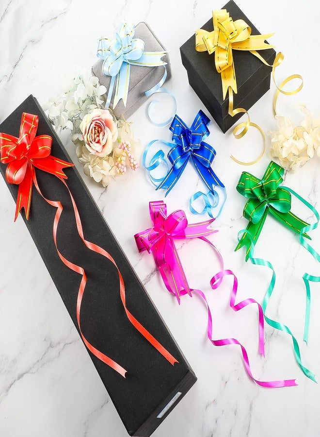 WILLBOND 240 Pieces Pull Bows Decorative Assorted Colors Gift Wrap Ribbon Pull Bows for Christmas Wedding Party Birthday Car Holiday Presents Bags Baskets Bottles Decorations, Random Color - Image 4