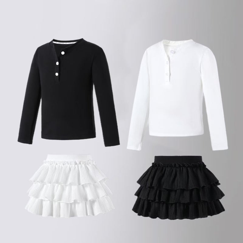 Girls' Solid Color Base Shirt T Henry Collar Top Children'S Long-Sleeve T-Shirt 2026 Spring New Children'S Clothing Soft - Image 5