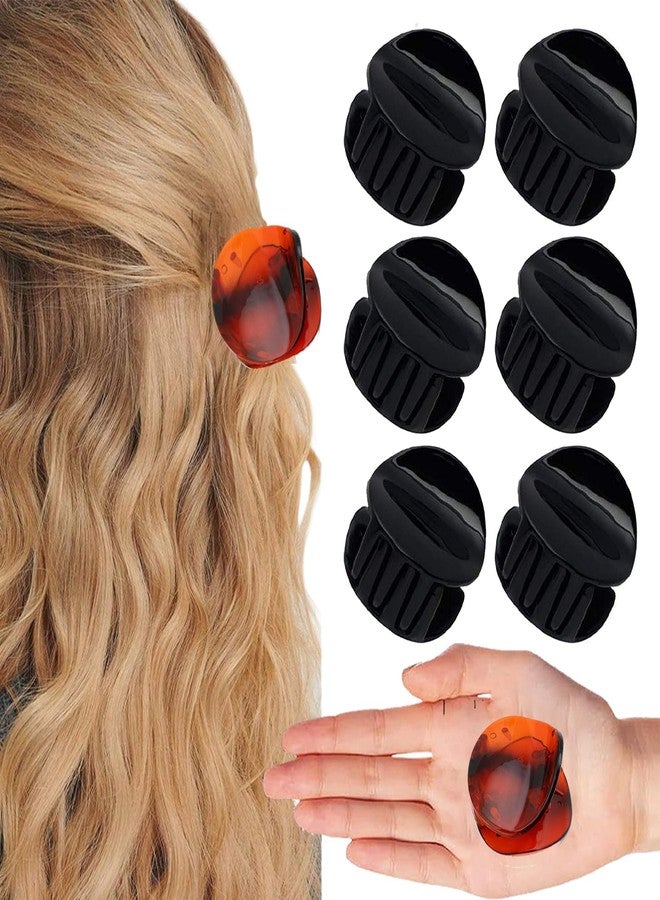 BIRDWARE Medium-Size hair clips clutches for women, girl Multi Color Acrylic Material Stone Butterfly Clip for Women (Pack of 3 (Round)-Black) - Image 1