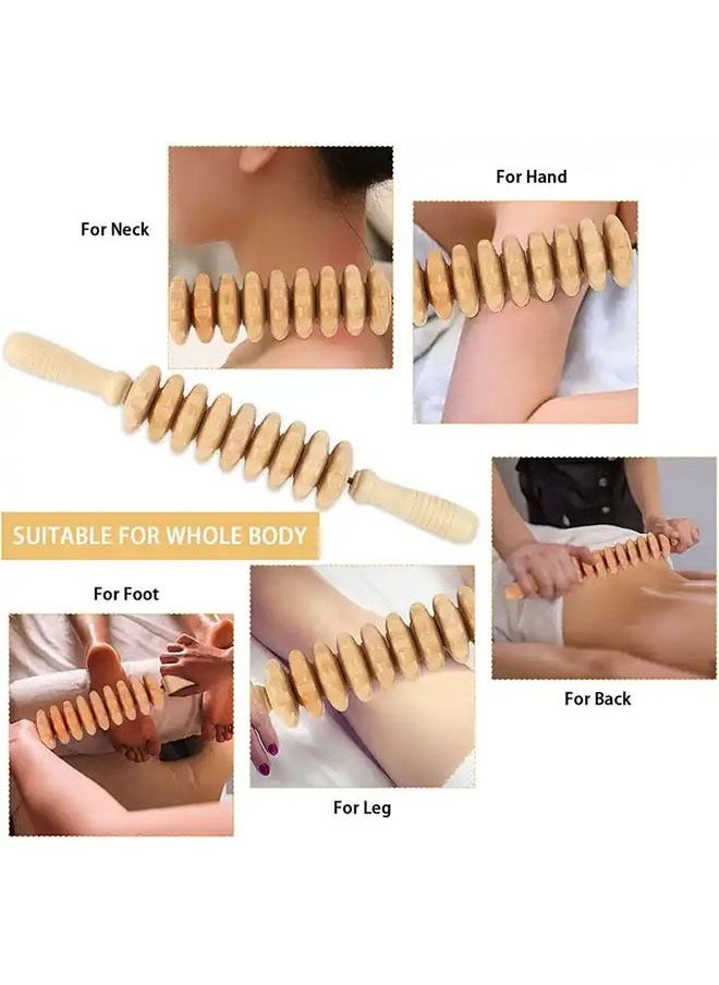 Arabest 2-Piece Wood Body Massage Tools for Neck Waist Leg Back and Muscle Pain Relief  - Image 3