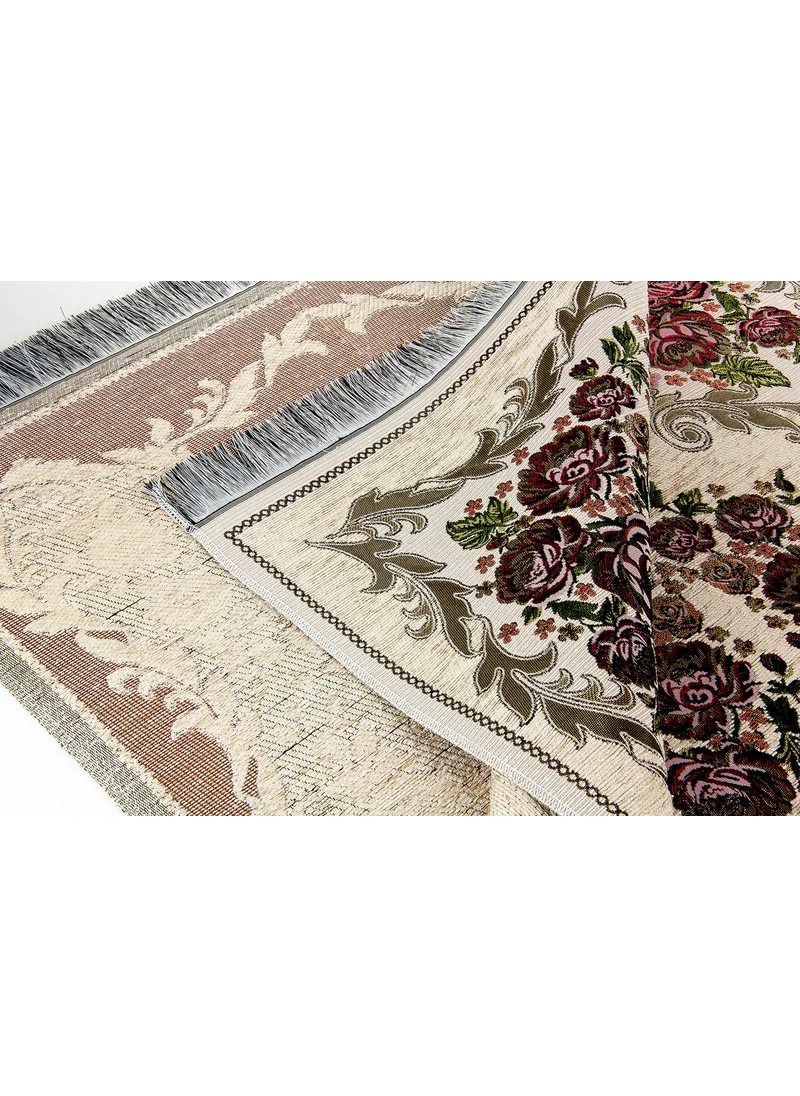 İhvan Online Luxury Gülce Chenille Prayer Rug Cream Prayer Beads Gift