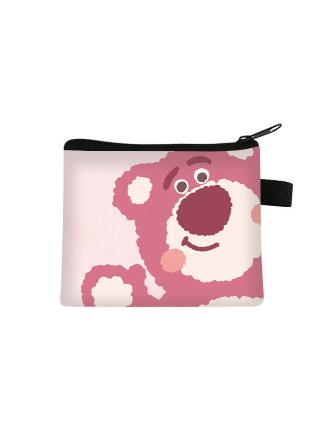 New Strawberry Bear Children's Coin Purse, Large Capacity, Cute Key Card Holder, Student High-end Storage Wallet