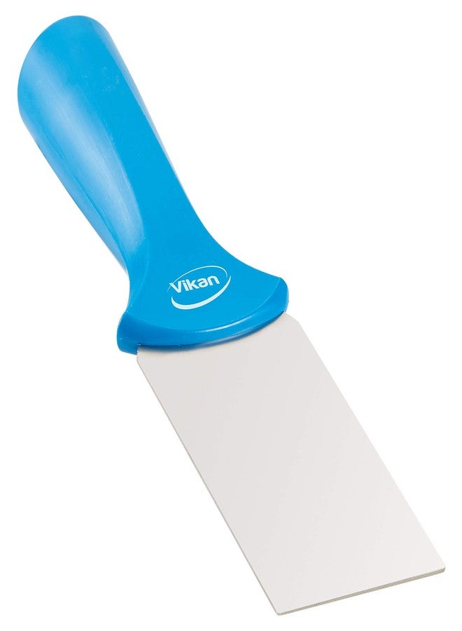 Vikan 40103 2” Stainless Steel Handle Mounted Scraper, Blue - Image 2