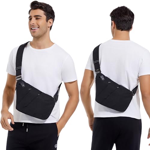 VADOO Sling Bag - Anti-theft Crossbody Shoulder Bag for Men and Women (Black) - Image 3