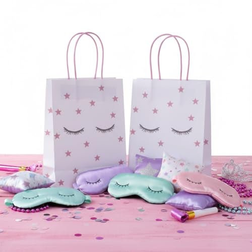 Pooka Sleepover Party Favor Bags for Girls Set of 8 Teepee Slumber Glamper Bags Slumber Party Goodie Bags Pajama Party Supplies - Image 1