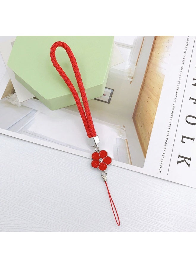 NIBEMINENT Phone Charm/ Chain Strap for Women Girls, Woven Rope Leather Cell Phone Case Lanyard Wrist Strap，A051/Dahong