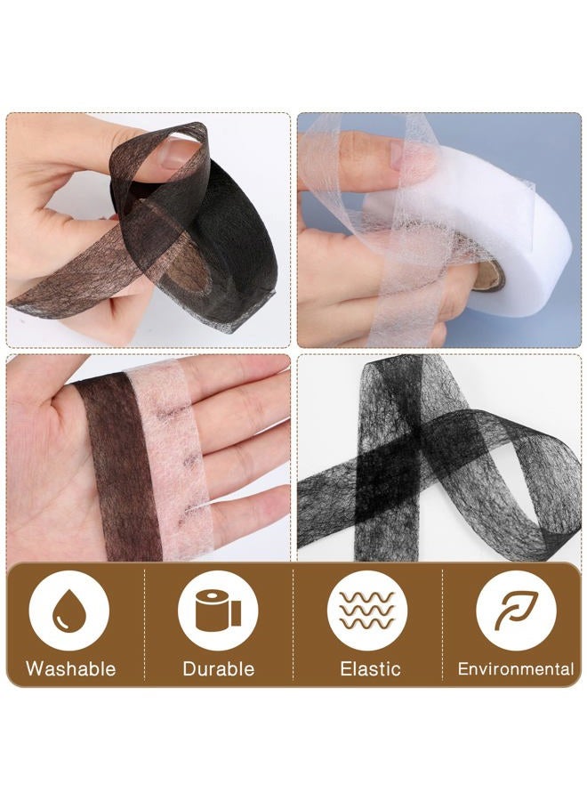 Outus 2 Rolls Fabric Fusing Tape Adhesive Hem Tape Iron-on Tape Each 27 Yards (Black, White) - Image 3