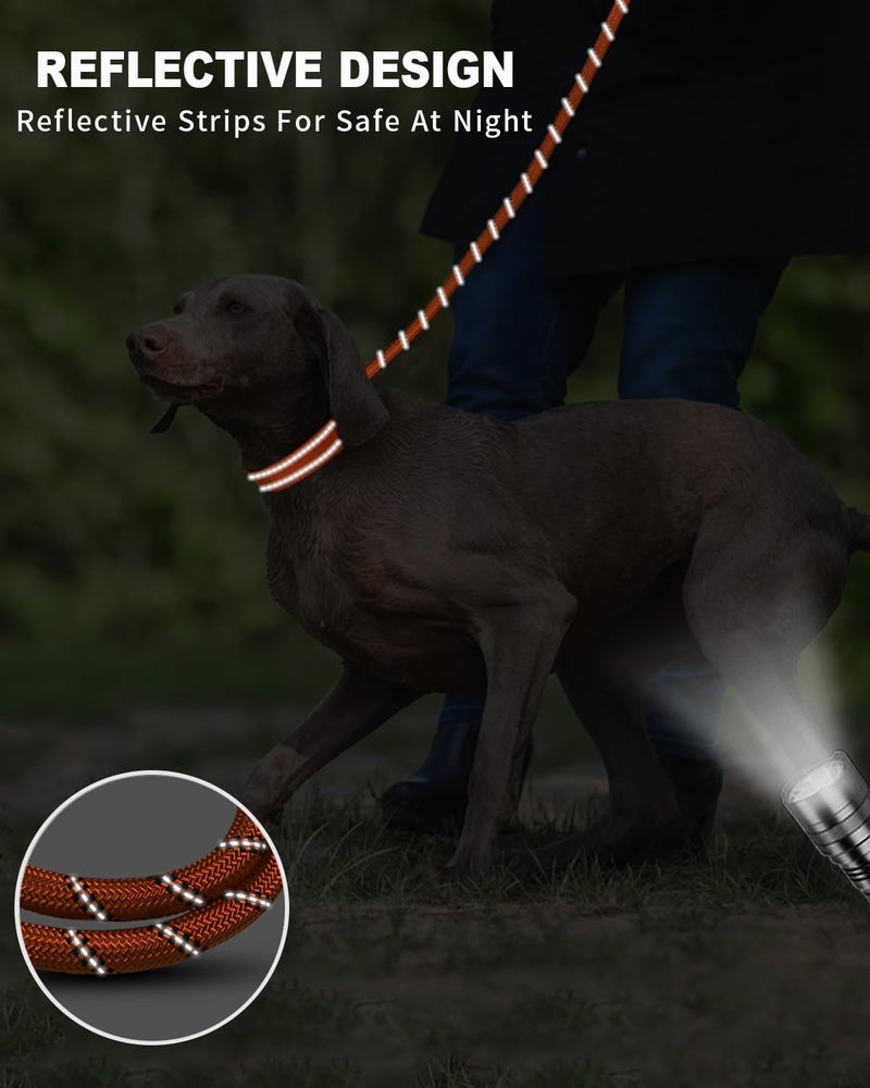 Joytale Dog Leash for Large Dogs, Heavy Duty Nylon Leashes with Comfortable Padded Handle and Highly Reflective Threads, Ideal for Walking and Training, Orange, 6'Ã—1/2'' - Image 5