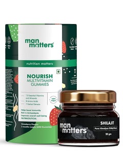Immunity Booster Kit for Men - With Multivitamin Gummies and 100% Pure Himalayan Shilajit Resin - Improves Immunity, Stamina and Covers Deficiencies - 100% Vegan - 60 Days