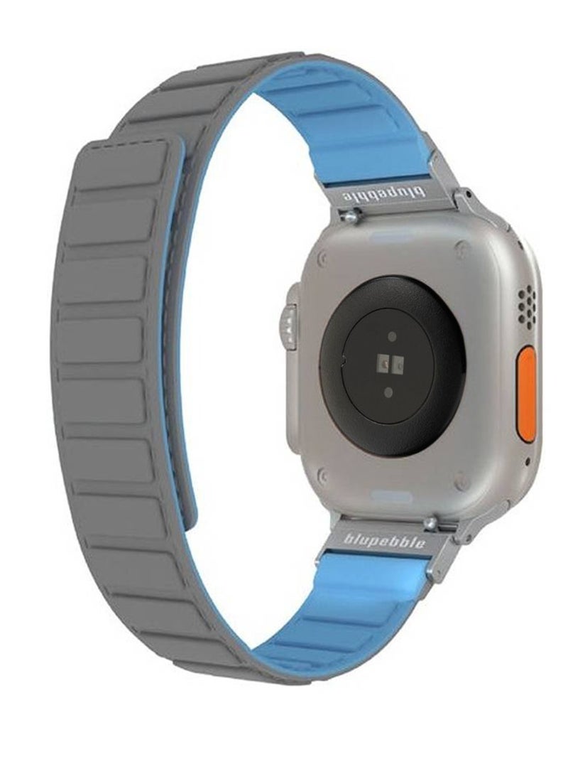 blupebble Blupebble Silicone Reversible 49/45/44/42mm Magnetic Strap BP-TRESERO49-GYBL Blue & Brown  - Image 3