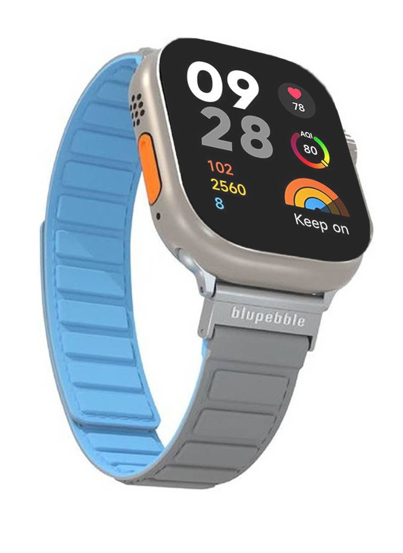 blupebble Blupebble Silicone Reversible 49/45/44/42mm Magnetic Strap BP-TRESERO49-GYBL Blue & Brown  - Image 4