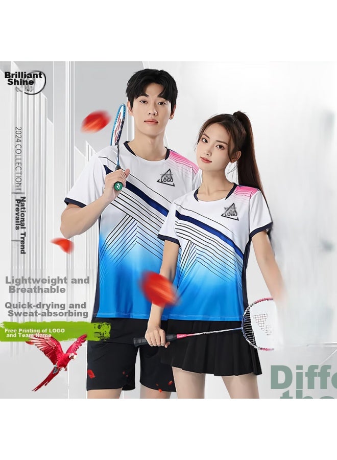 Lieyao Badminton Customized Set, Compeion Breathable Short-sleeve Tennis Outfit, Ly1816-m White, XL - Image 4