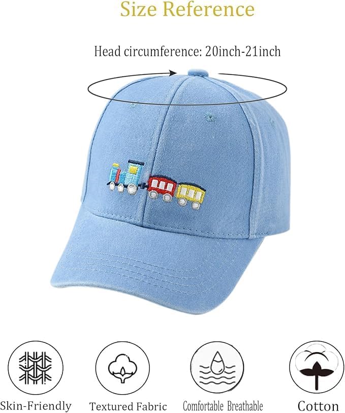 HZYH Kids Embroidered Baseball Hat, Adjustable Vintage Washed Cotton Cap for Boys and Girls Age 3-8, Casual Outdoor Sun Hat - Image 2