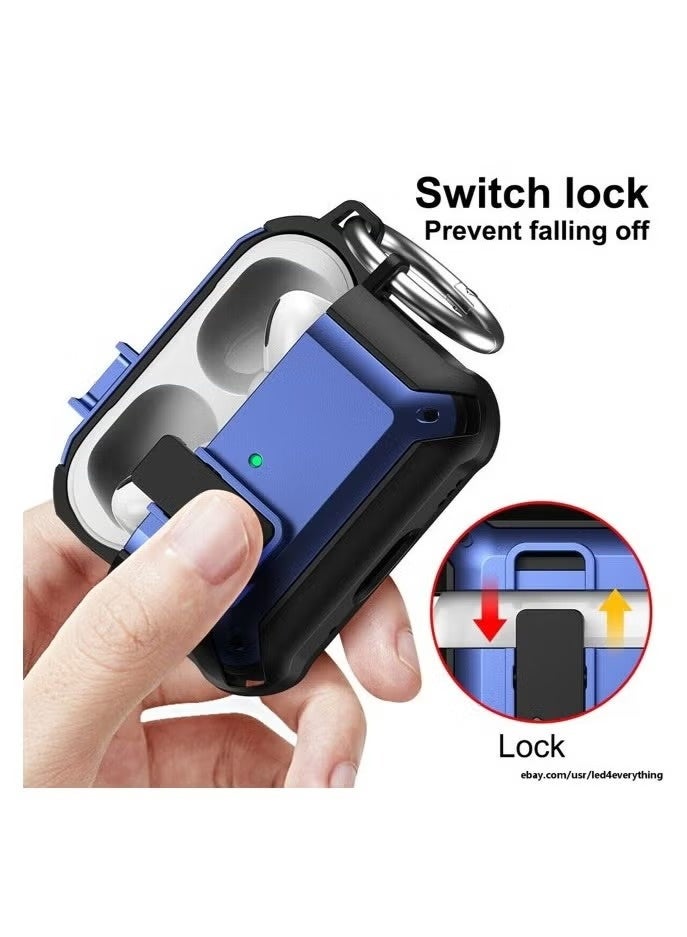Shockproof Luxury Full PC Earphone Case With Keychain Airpods 4 - Image 3