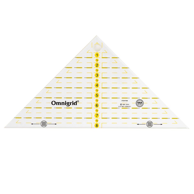 Omnigrid 8" Right Triangle Ruler, Quarter-Square Triangle Quilting Ruler - Image 1