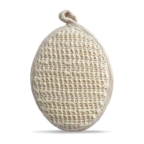 Rusabl Ramie Bath Loofah for Body Deep Cleansing and Scrubbing (Pack of 1, Oval) Reusable Exfoliating Scrub Sponge, Made of Natural Fibre, Scrubber for Unisex, Cleanses and Gently Exfoliates Skin - Image 1