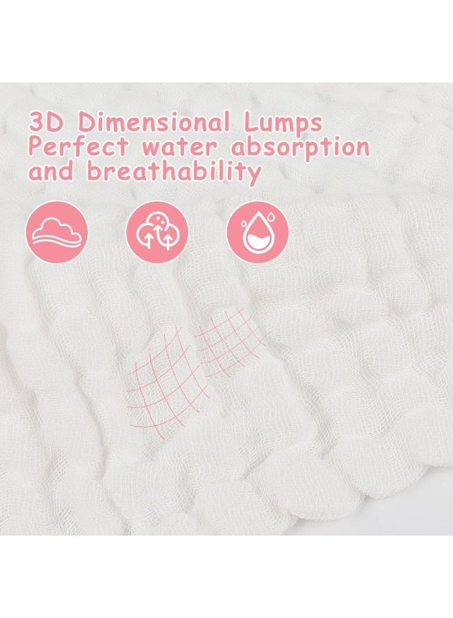 AIDEA Baby Washcloths and Burp Cloths, Absorbent Cotton Muslin Baby Towels, Large Soft Breathable Newborn Essentials for Boys and Girls, Newborn Essentials, 10 Pack, 10"x10" - Image 3
