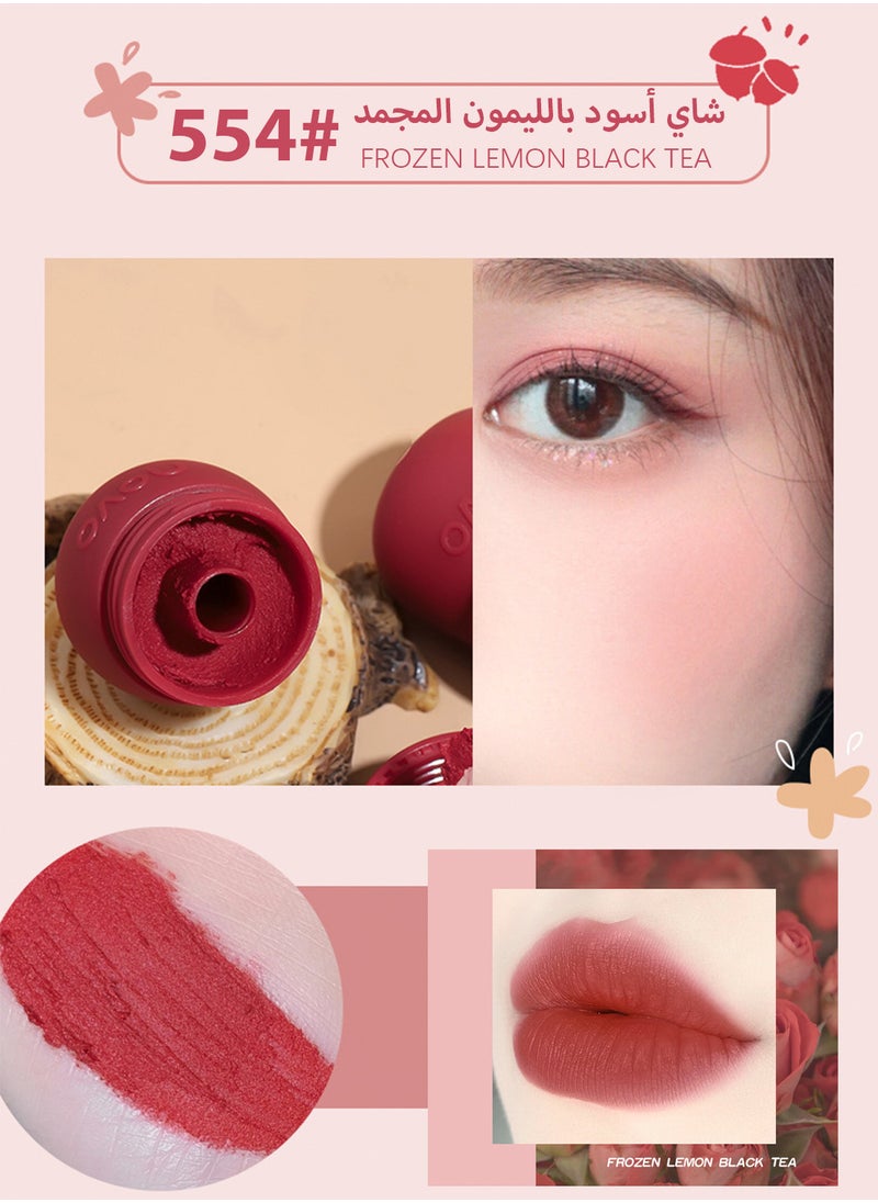 Novo Lip Mud, Velvet Matte Liquid Lipstick, Waterproof Non Stick Cup Easy Coloring Long Lasting Mist Face Lip Gloss, Lightweight Moisturizing Lip Stains Lip Tint for Women  - Image 2