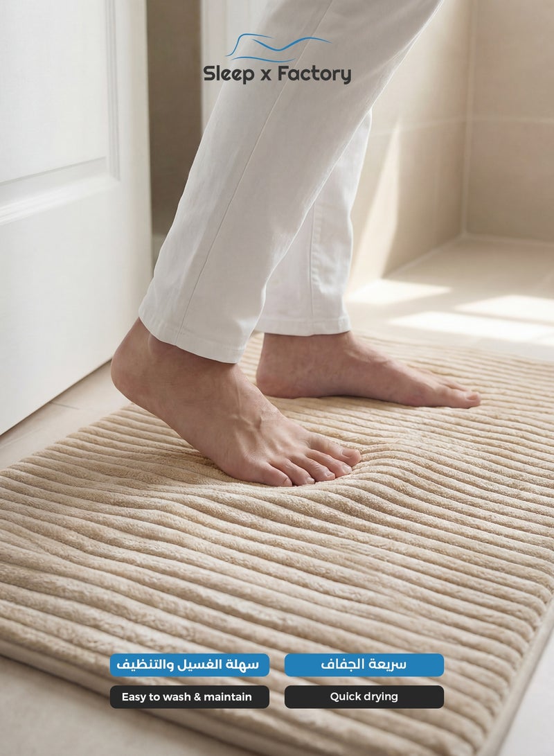 Sleep x Factory Memory Foam Bath Mat 46×71 cm – Ultra Soft Absorbent Quick Dry Bathroom Rug - Image 3