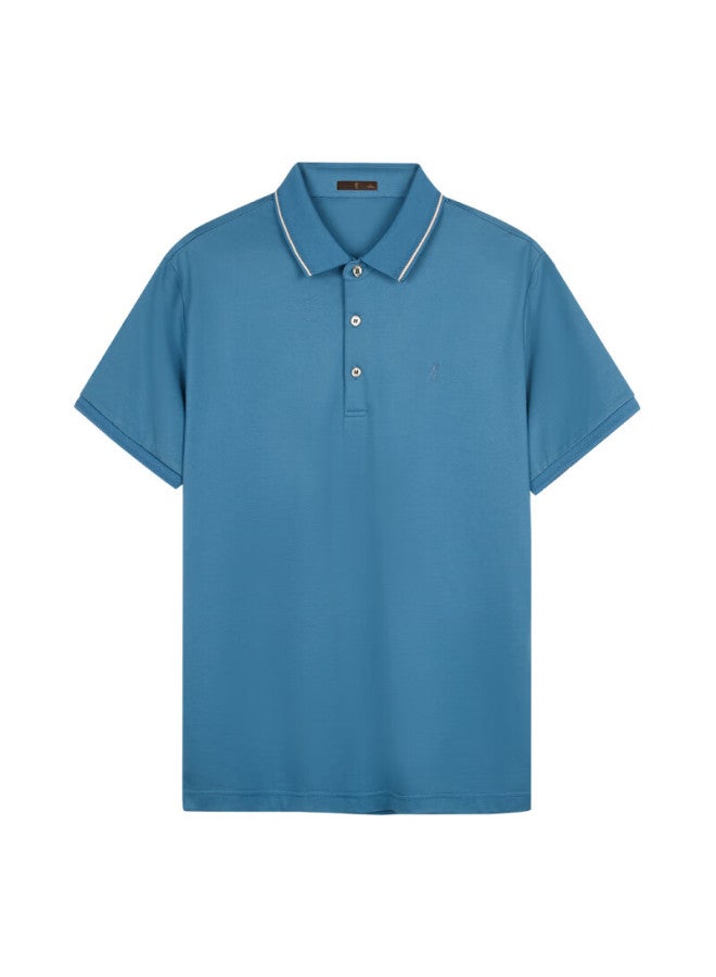 Tries Men'S Polo Shirt Summer Short Sleeve 7A Antibacterial Cool And Breathable Fresh Floral Embroidered Contrast Collar Top - Image 3