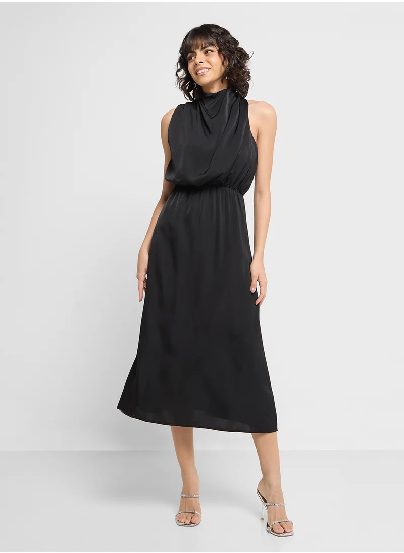 ايلا High Neck Satin Dress