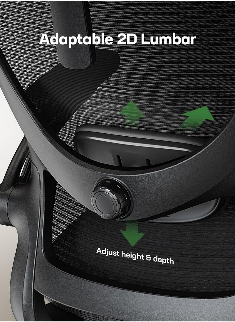 Office Chair Ergonomic Computer Desk Chairs Executive Breathable Gaming Chair Mesh Chair with Adjustable High Back Game Chair Flip-up Armrests Lumbar Support Swivel PC Chair for Home Office