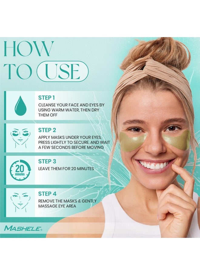 MASHELE - Aloe Vera Gel Eye Mask Skin Care 60 Pcs Hyaluronic Acid Collagen Under Eye Patches For Dark Circles And Puffiness Reduce Wrinkle Patches Pure Natural Extract Korean Eye Patch - Image 1