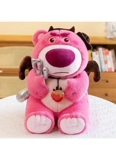 Generic Internet Celebrity Devil Chocolate Strawberry Bear Plush Doll Pillow Valentine's Day Pink Birthday Gift-Specifications:Chocolate Strawberry Bear-Color:40cm 0.75kg  - Image 1