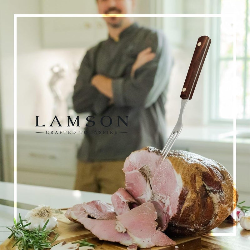 Lamson 7" Granny Fork with 3-Tines - High-Carbon Stainless Steel Forks, Riveted Walnut Handle - Versatile Kitchen Dinner utensil for Meat, Vegetables - Handcrafted in USA - Image 4